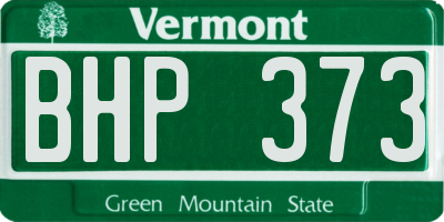 VT license plate BHP373