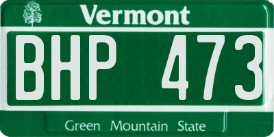 VT license plate BHP473