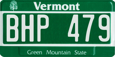VT license plate BHP479