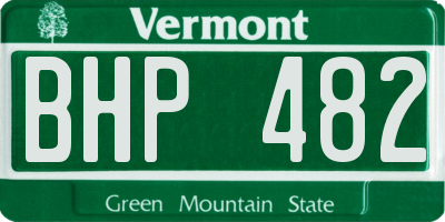 VT license plate BHP482