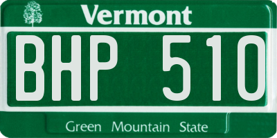 VT license plate BHP510