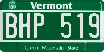 VT license plate BHP519