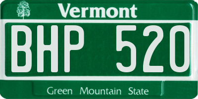 VT license plate BHP520