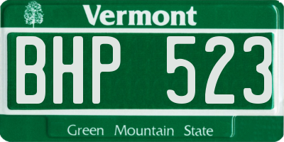 VT license plate BHP523