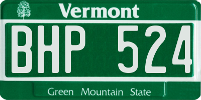 VT license plate BHP524