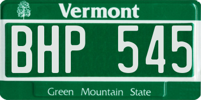 VT license plate BHP545