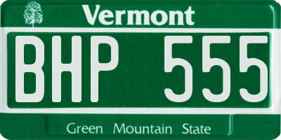 VT license plate BHP555