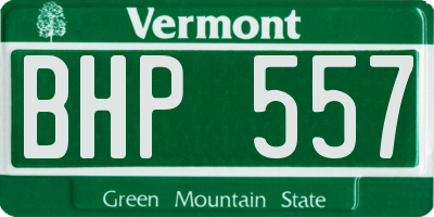 VT license plate BHP557