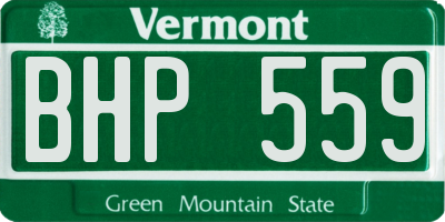 VT license plate BHP559