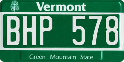 VT license plate BHP578