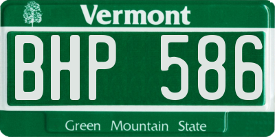 VT license plate BHP586