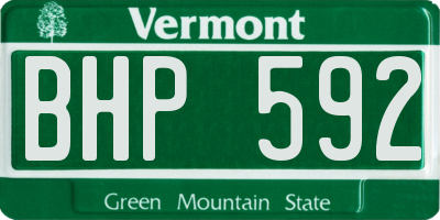 VT license plate BHP592