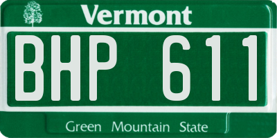 VT license plate BHP611