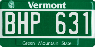 VT license plate BHP631