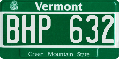 VT license plate BHP632