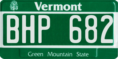 VT license plate BHP682