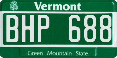 VT license plate BHP688