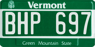 VT license plate BHP697