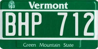 VT license plate BHP712