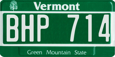 VT license plate BHP714