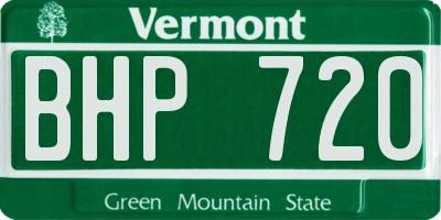 VT license plate BHP720