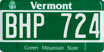 VT license plate BHP724