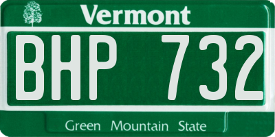 VT license plate BHP732