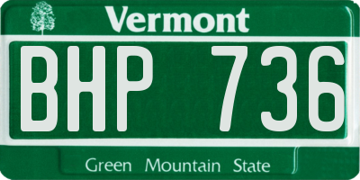 VT license plate BHP736