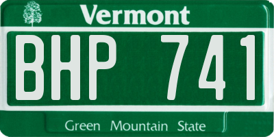 VT license plate BHP741