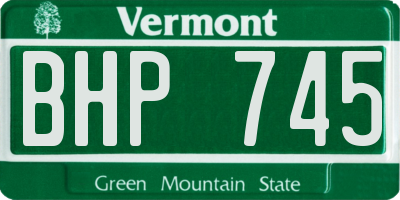 VT license plate BHP745