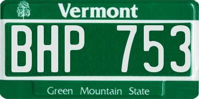 VT license plate BHP753