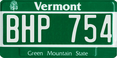 VT license plate BHP754