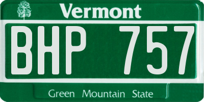 VT license plate BHP757