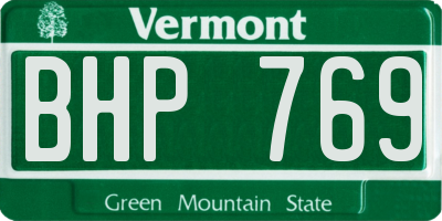 VT license plate BHP769