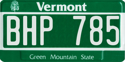 VT license plate BHP785