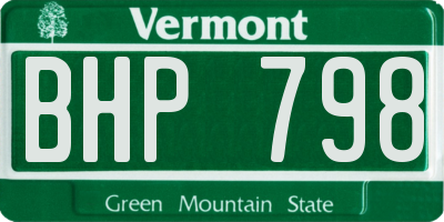VT license plate BHP798