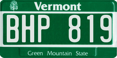 VT license plate BHP819