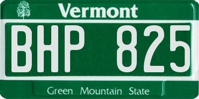 VT license plate BHP825