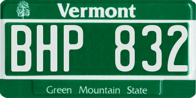 VT license plate BHP832