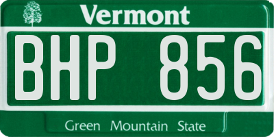 VT license plate BHP856