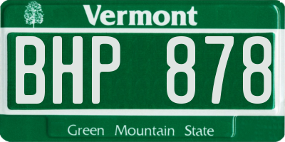 VT license plate BHP878