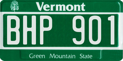 VT license plate BHP901