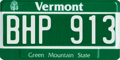 VT license plate BHP913