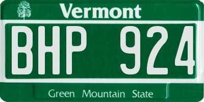 VT license plate BHP924