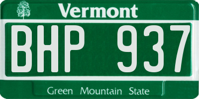 VT license plate BHP937