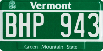 VT license plate BHP943