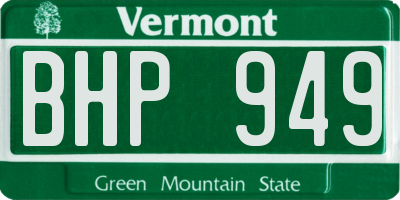 VT license plate BHP949