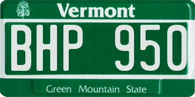 VT license plate BHP950