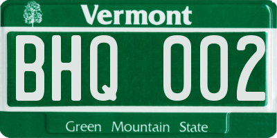VT license plate BHQ002