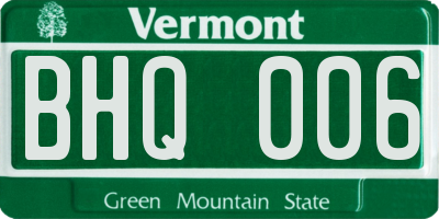 VT license plate BHQ006